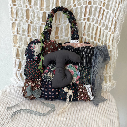 Patch work Bag+ / Black / パッチワークハンドバッグ