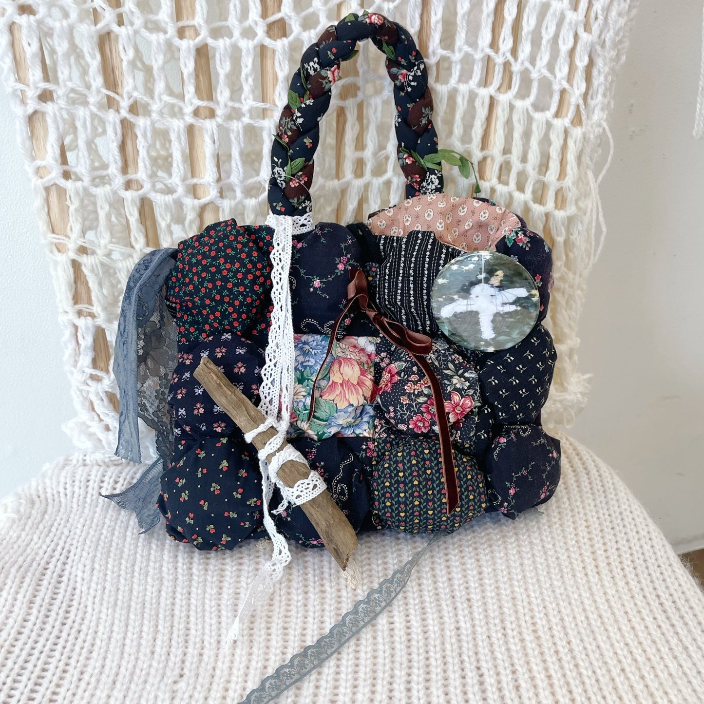 Patch work Bag+ / Black / パッチワークハンドバッグ