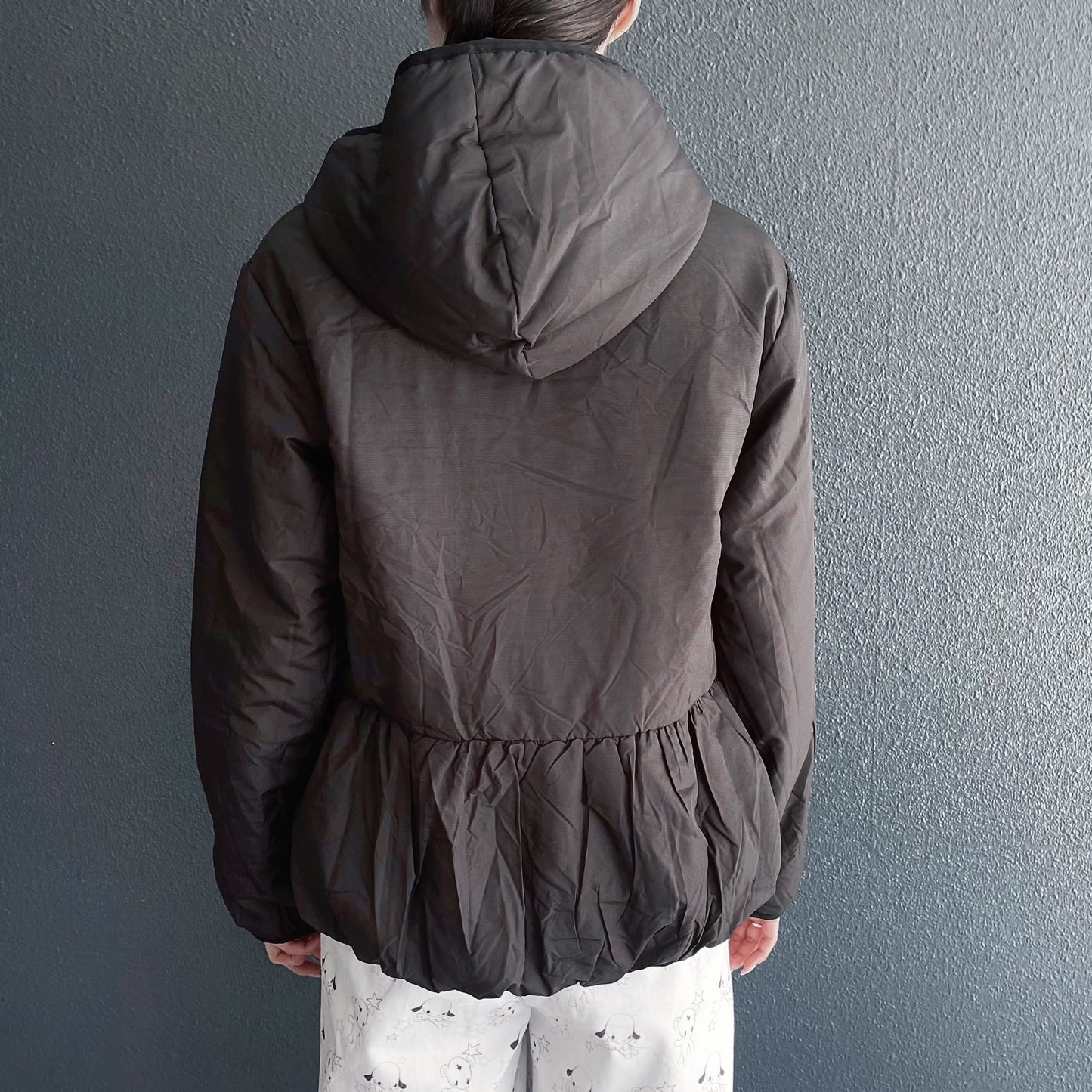 Volume Puffer Jacket / Black / ギャザーパフジャケット