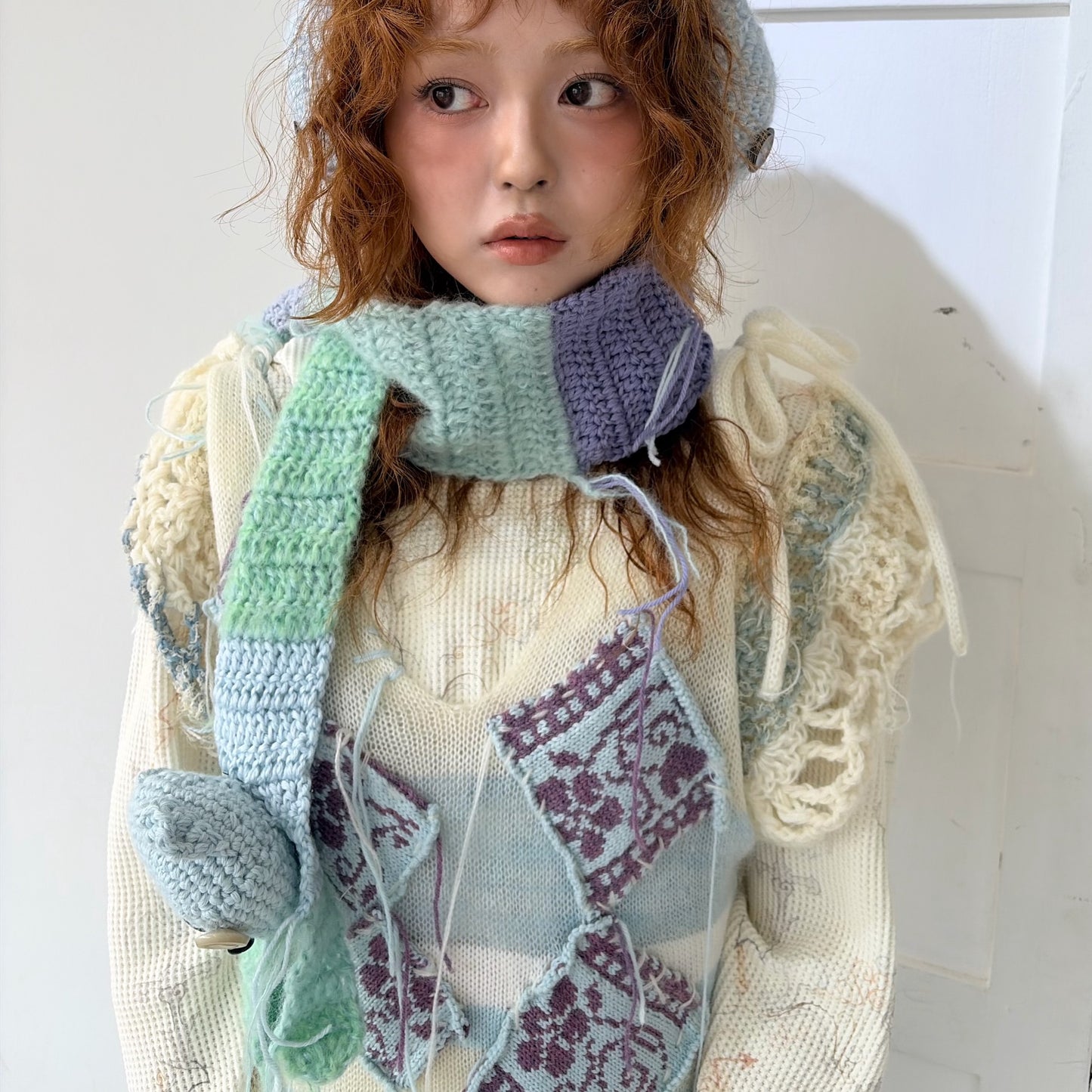 Cat scarf / Blue / キャットマフラー