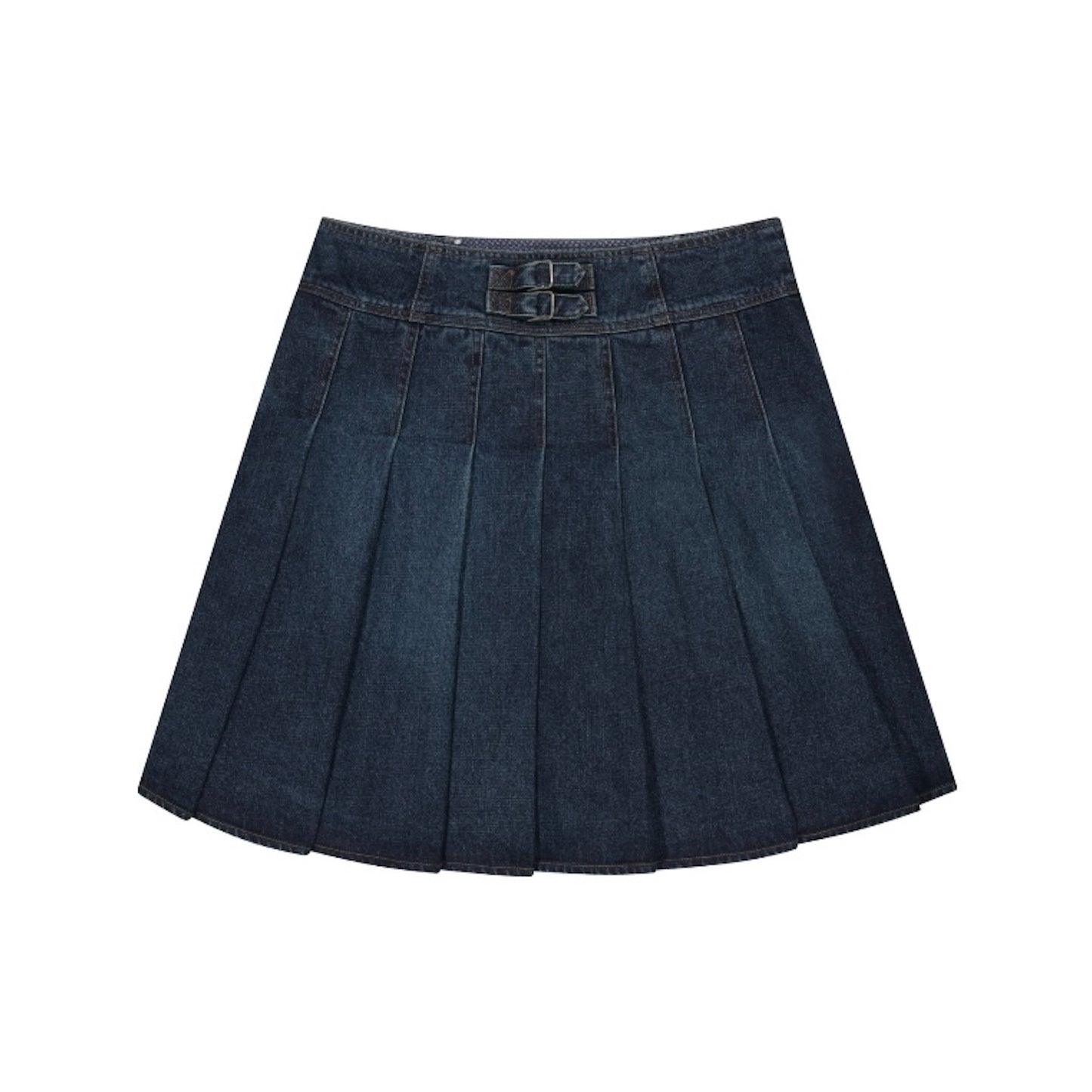 DEEP DENIM PLEATS SKIRT / NAVY / ディープデニムプリーツスカート