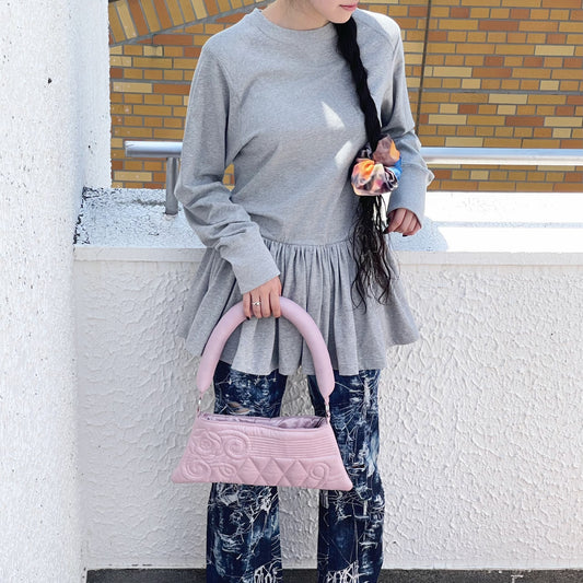 Lost day tops / GRAY / ペプラムトップ