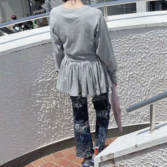 Lost day tops / GRAY / ペプラムトップ