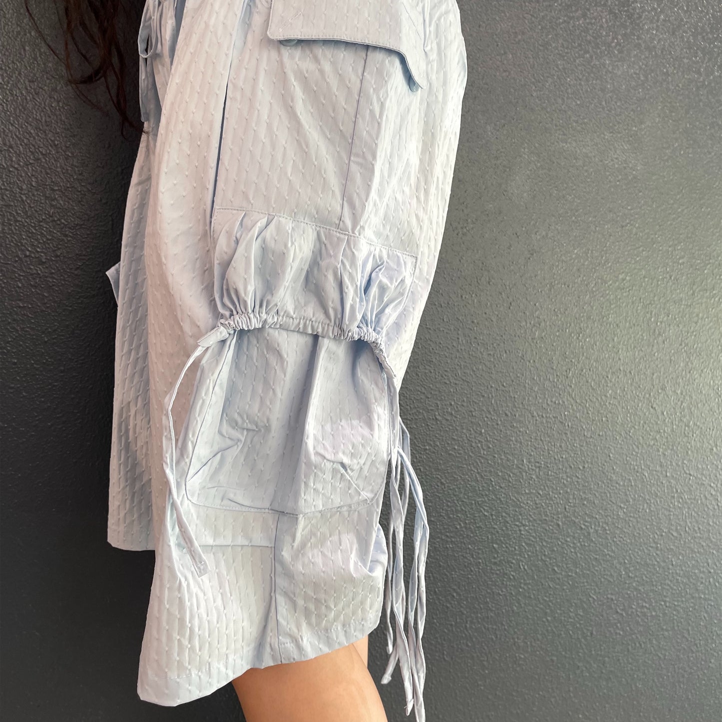 Textured Strap Pants / Sky Blue / テクスチャーストラップパンツ