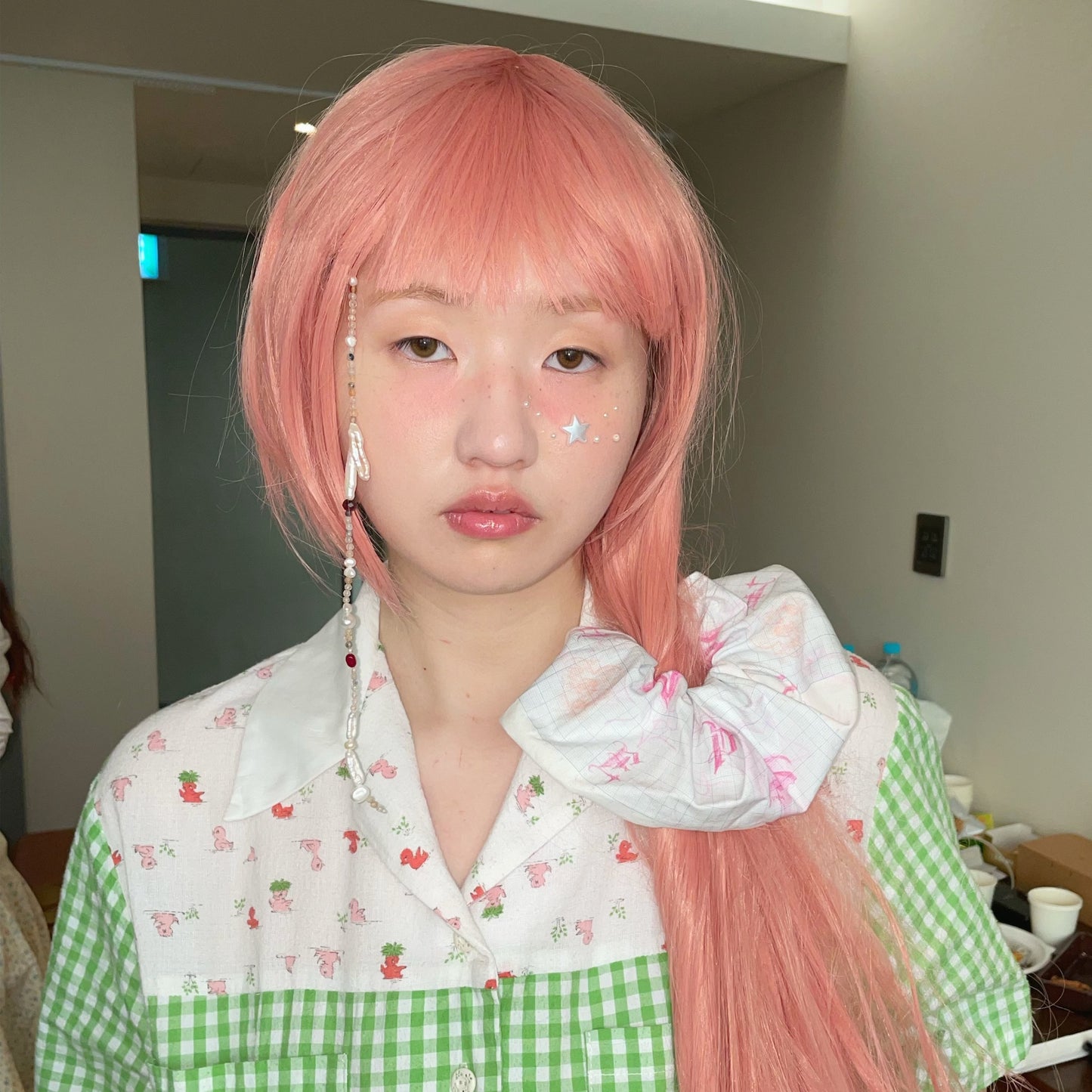 【SHEEP SOUVENIR】pink drawing note shushu / プリントシュシュ