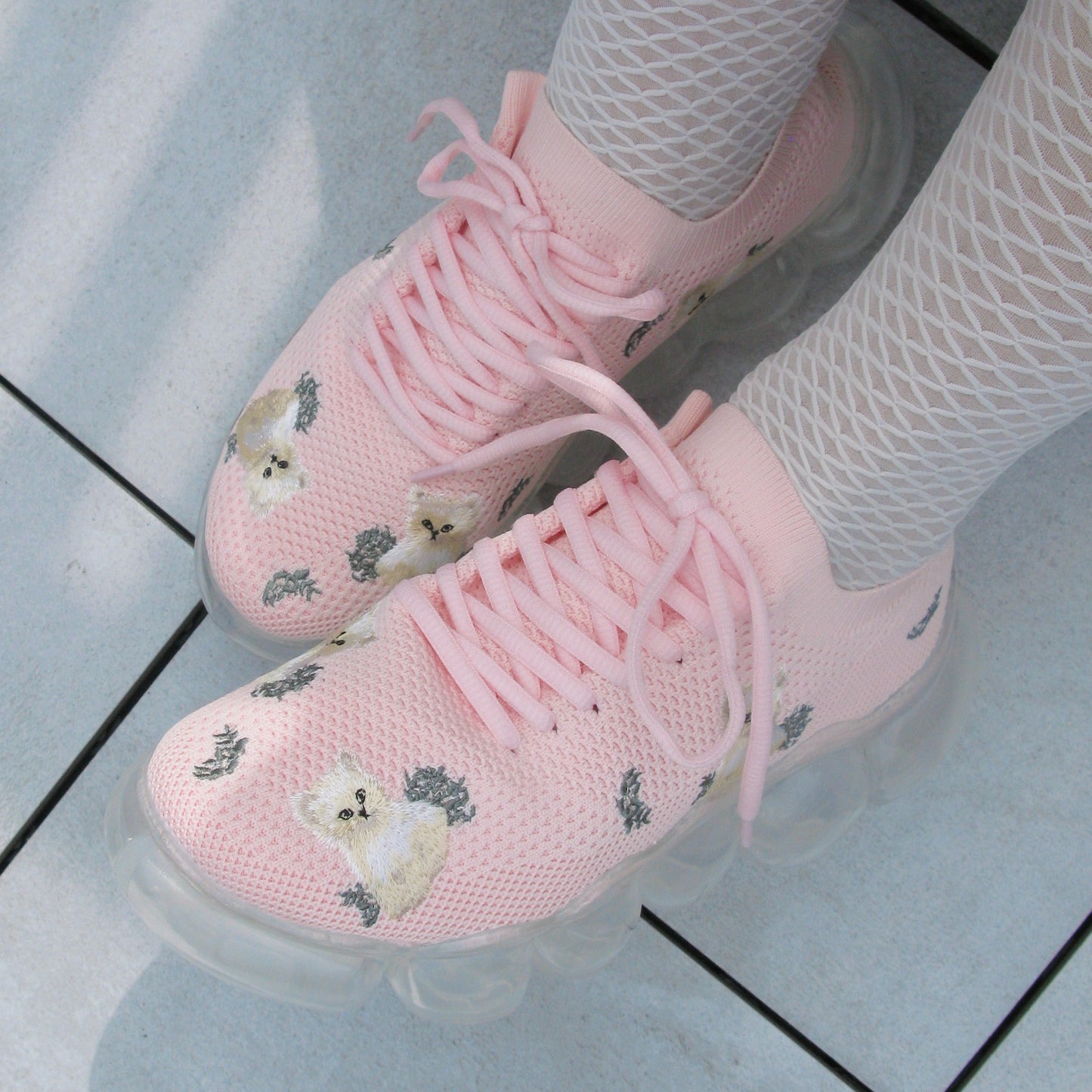 JEWELRY KITTEN EMBROIDERY / PINK / MIKIOSAKABEスニーカー