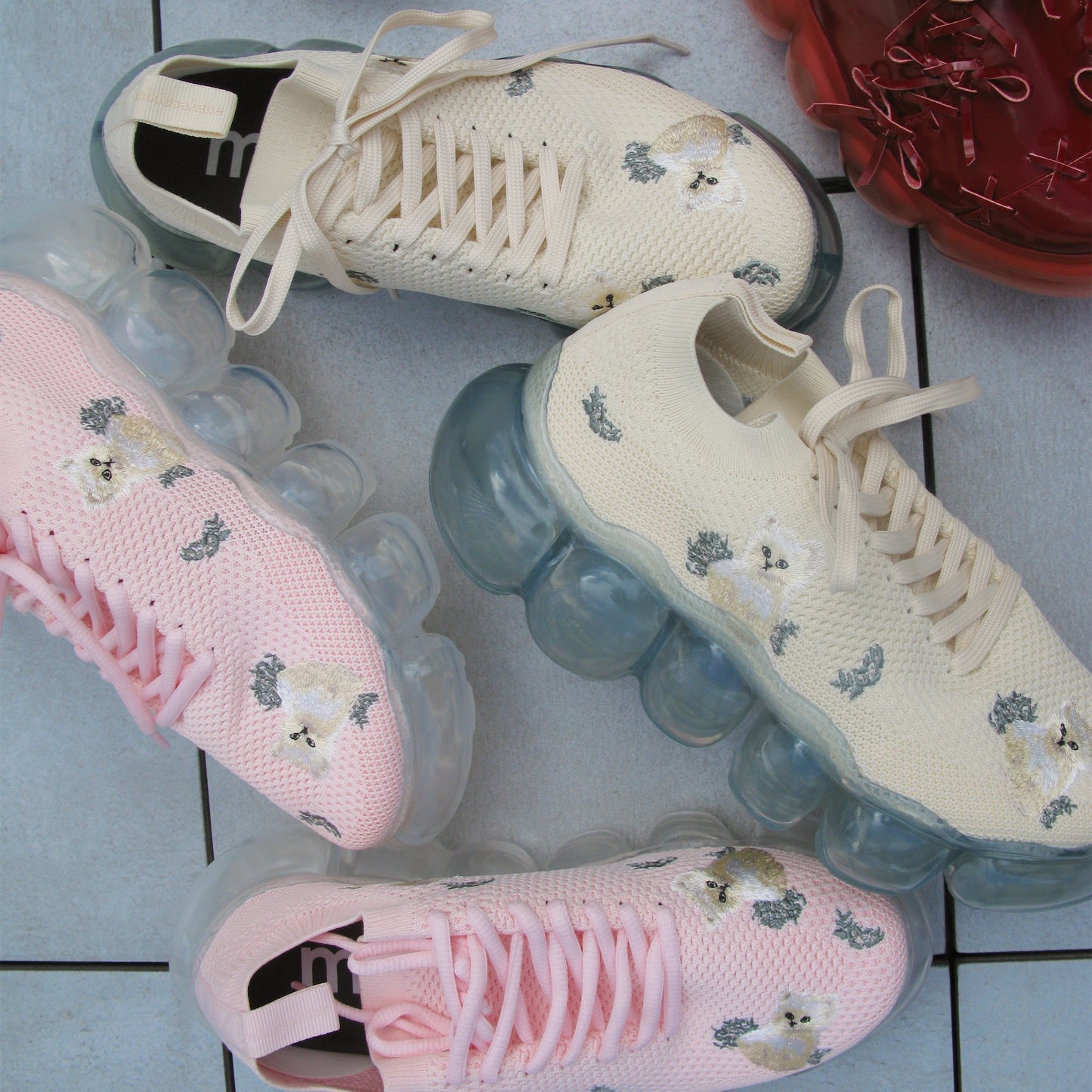 JEWELRY KITTEN EMBROIDERY / PINK / MIKIOSAKABEスニーカー