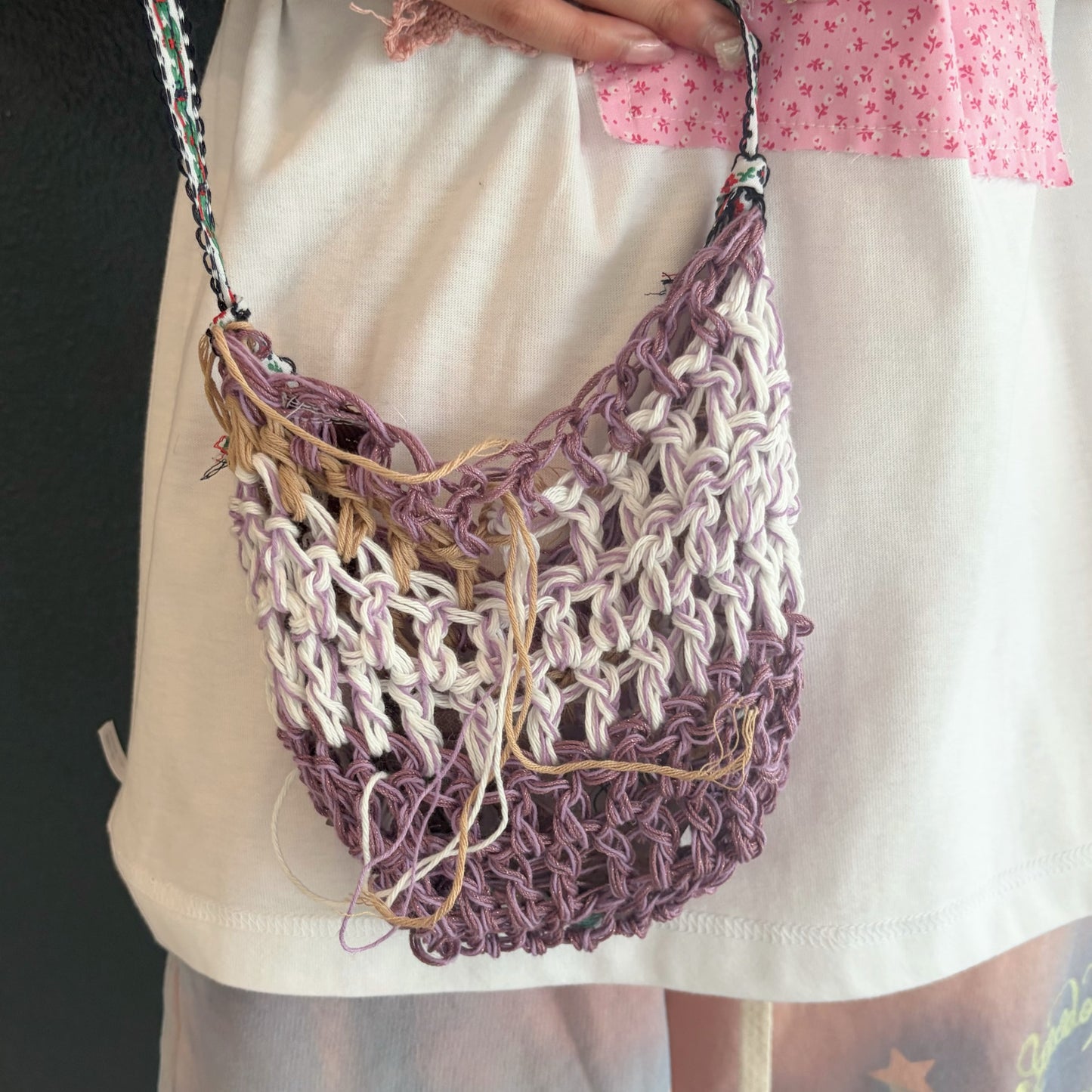 Knit mini bag A / ニットミニバッグ