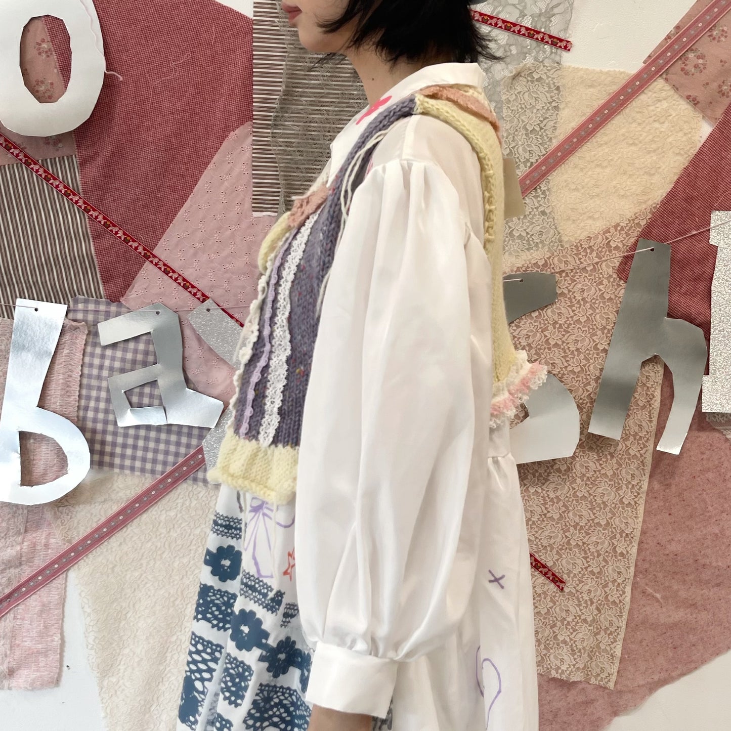 crazy knit vest / Purple / クレイジーニットベスト