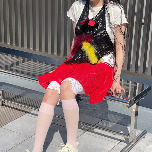 TOP STAR TOP / BLACK / クロシェトップ