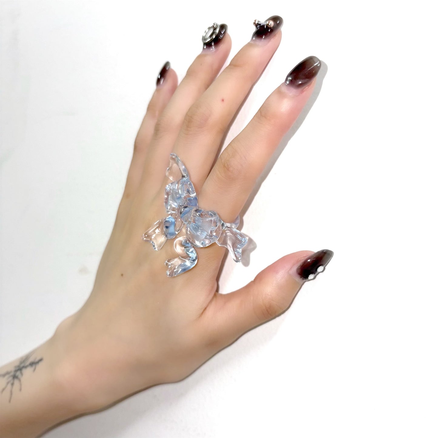 WING RIBBON RING / BLUE / クリアリボンリング