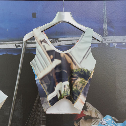 PADDED TANK TOP / ORANGE  / グラフィックタンクトップ