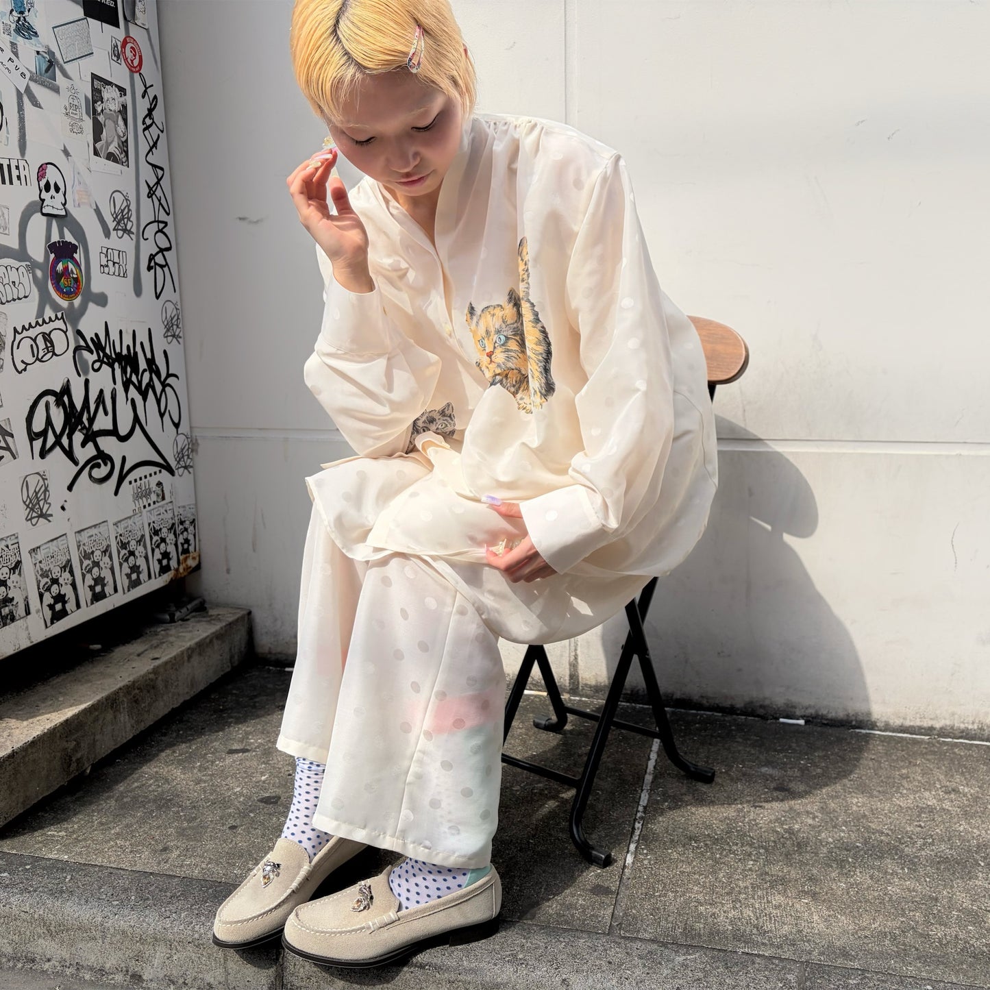 Hid dot skirt pants / FROST ECRU / キャットスカートパンツ