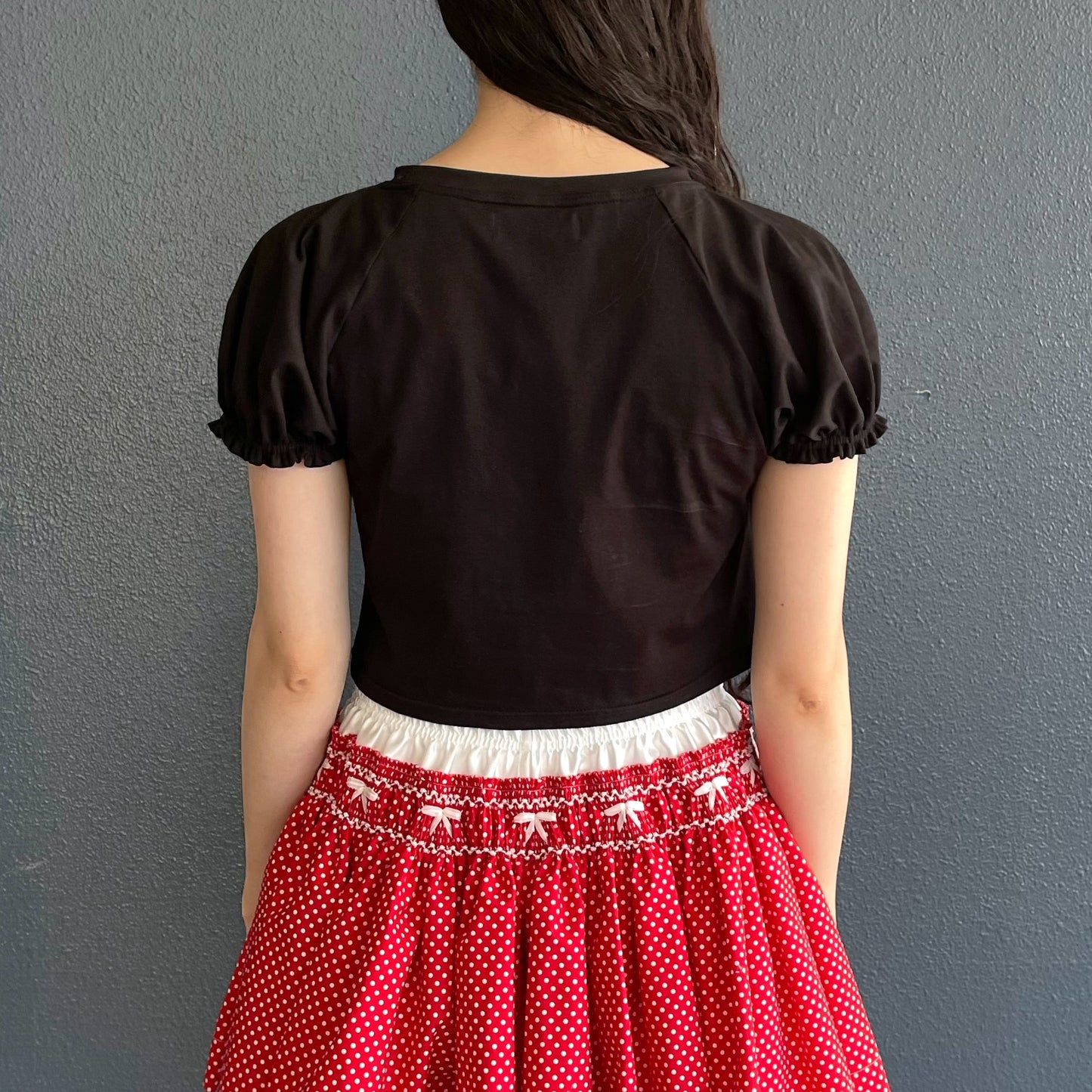 Rose cropped Tee / Black / ローズクロップドTシャツ