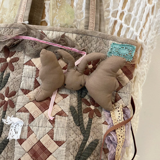 Patch work Bag+ / Brown / パッチワークハンドバッグ