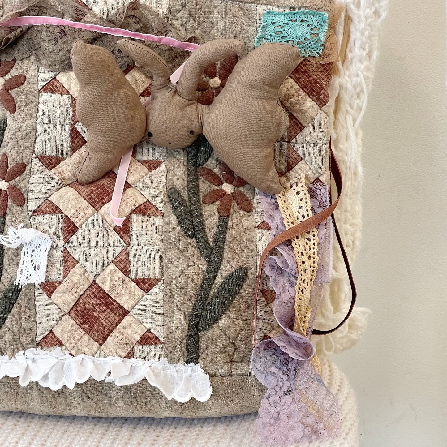 Patch work Bag+ / Brown / パッチワークハンドバッグ