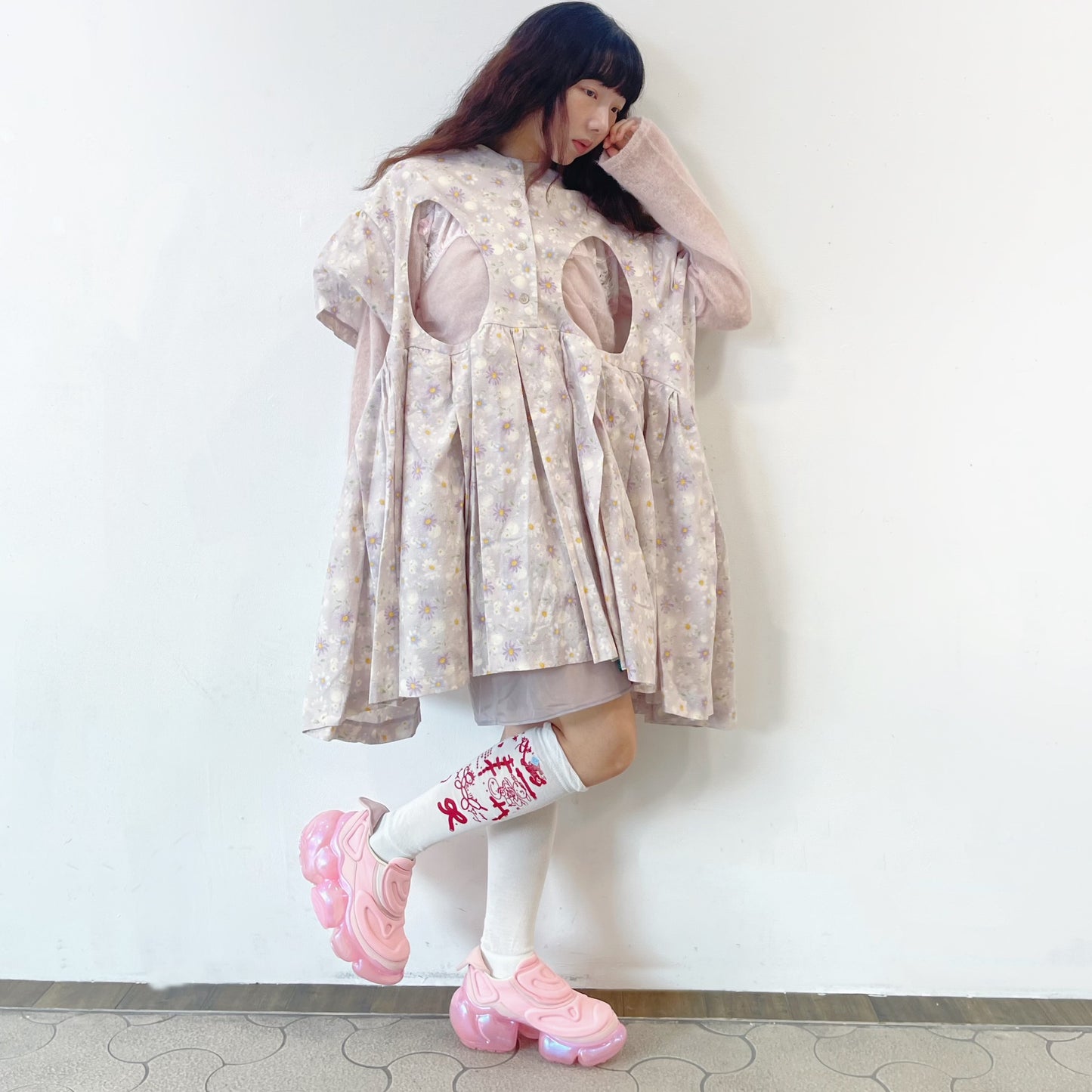 FREE NIP DRESS / PURPLE / カットアウトワンピース