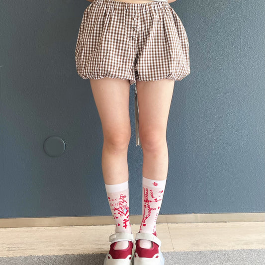 Katie Bloomers / Brown check / ショートパンツ