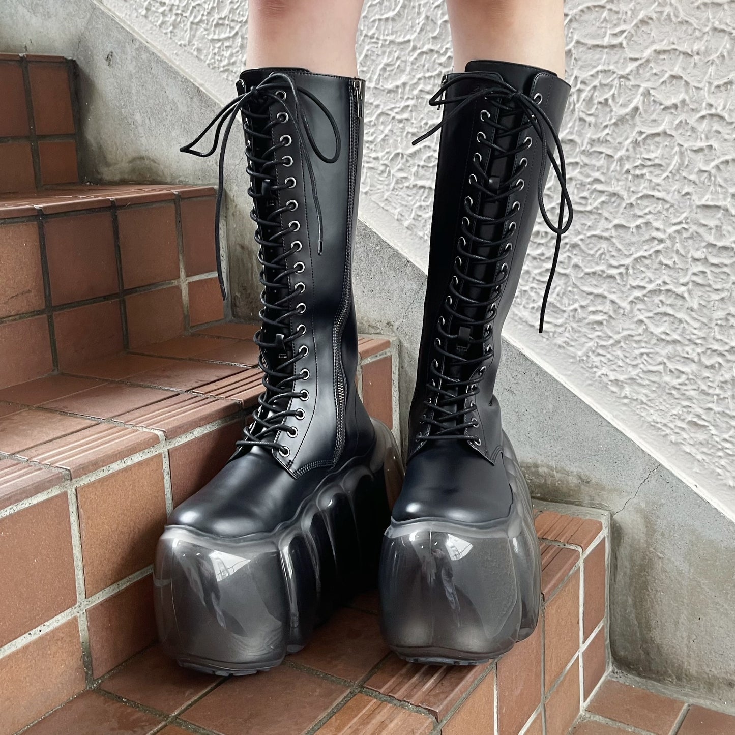 HIGH BUBBLE 18HOLE BOOTS / BLACK / MIKIOSAKABEブーツ