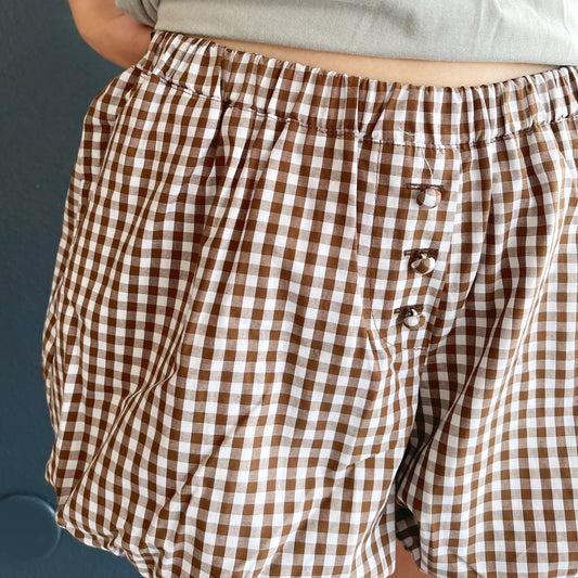 Katie Bloomers / Brown check / ショートパンツ