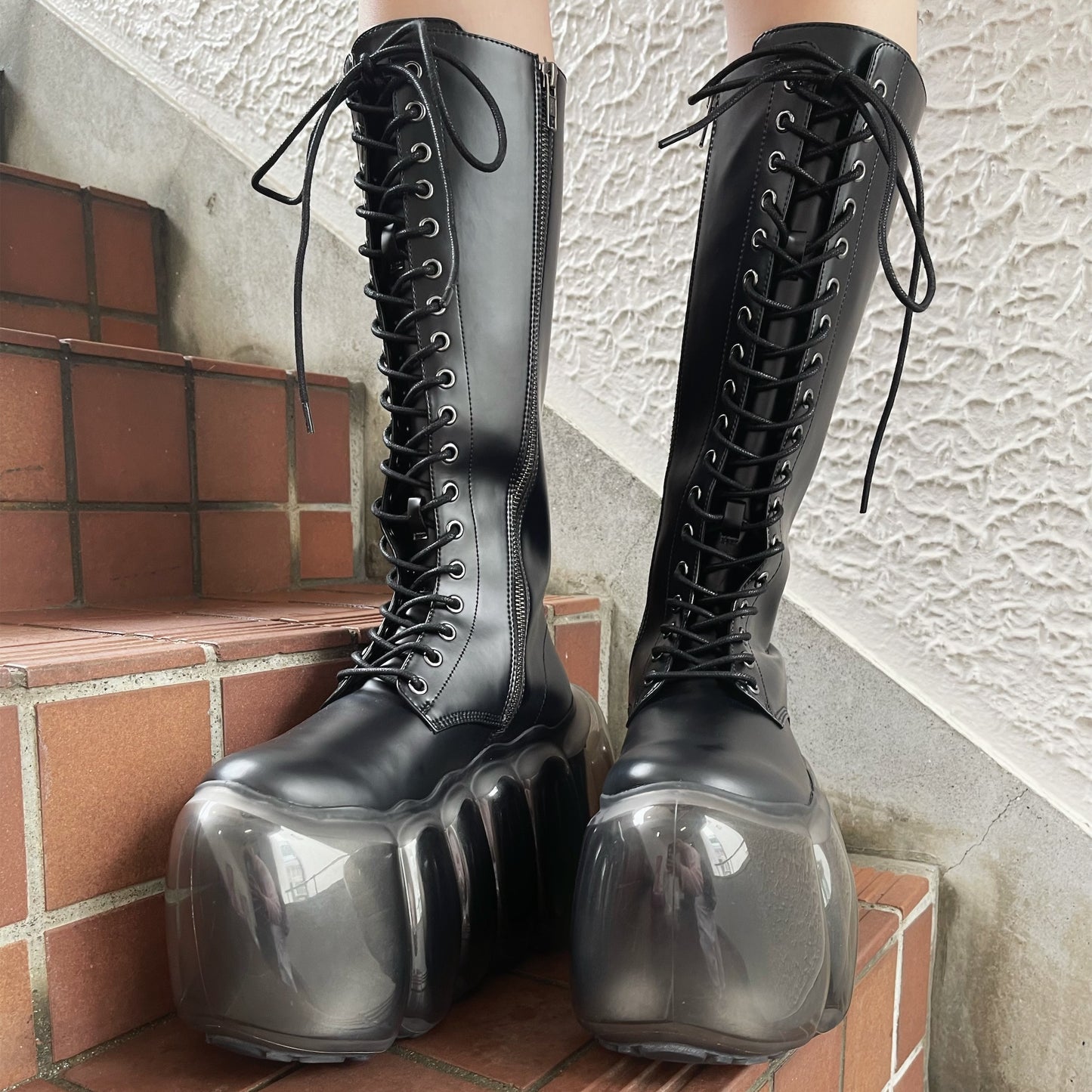 HIGH BUBBLE 18HOLE BOOTS / BLACK / MIKIOSAKABEブーツ