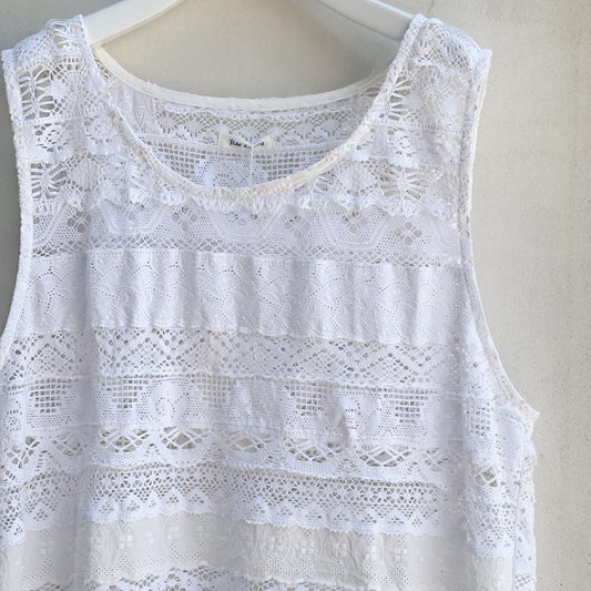 LACE TANK TOP / WHITE / LACE TANK TOP
