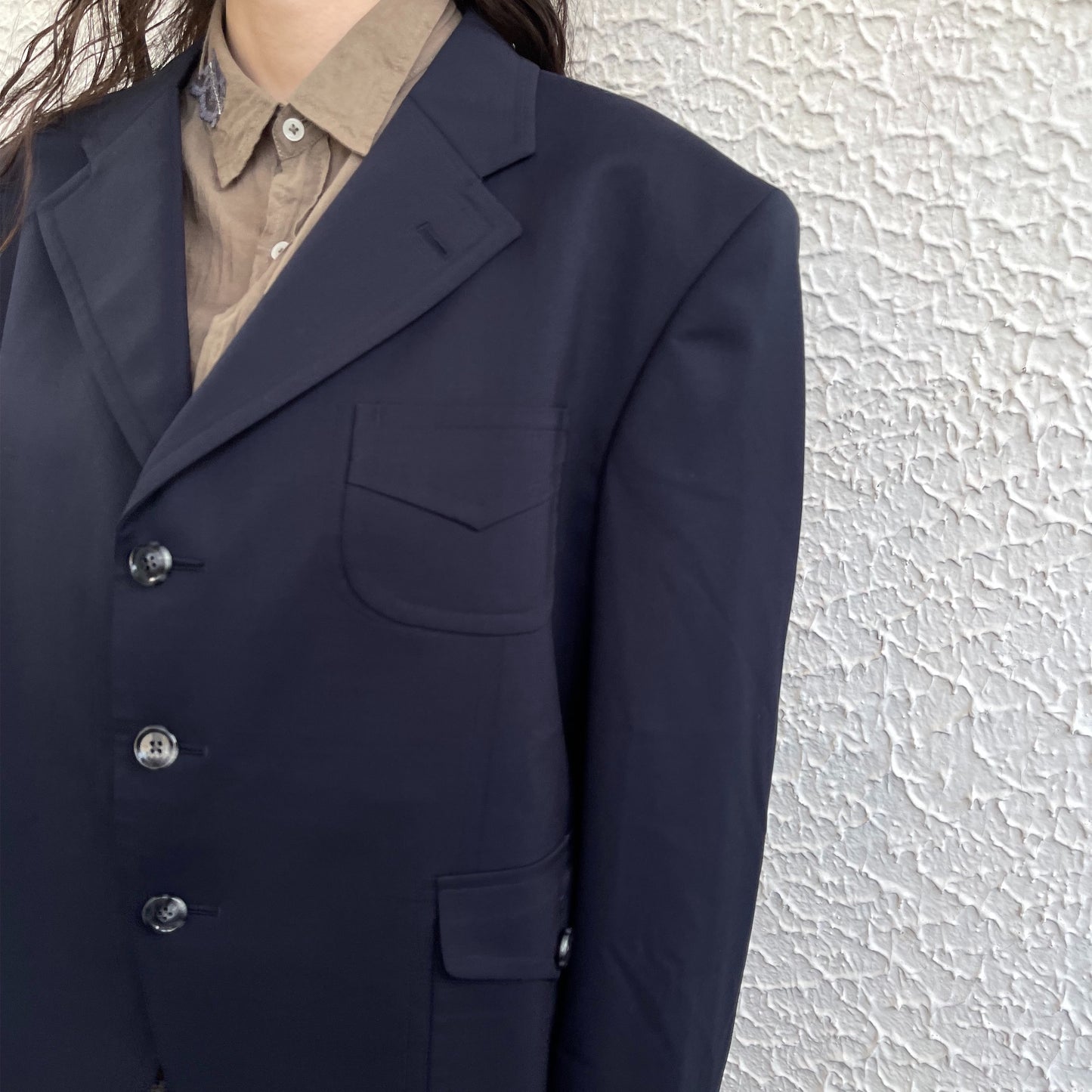 ROUND SILHOUETTE SHORT JACKET LUXE / NAVY / ラウンドシルエットショートジャケット