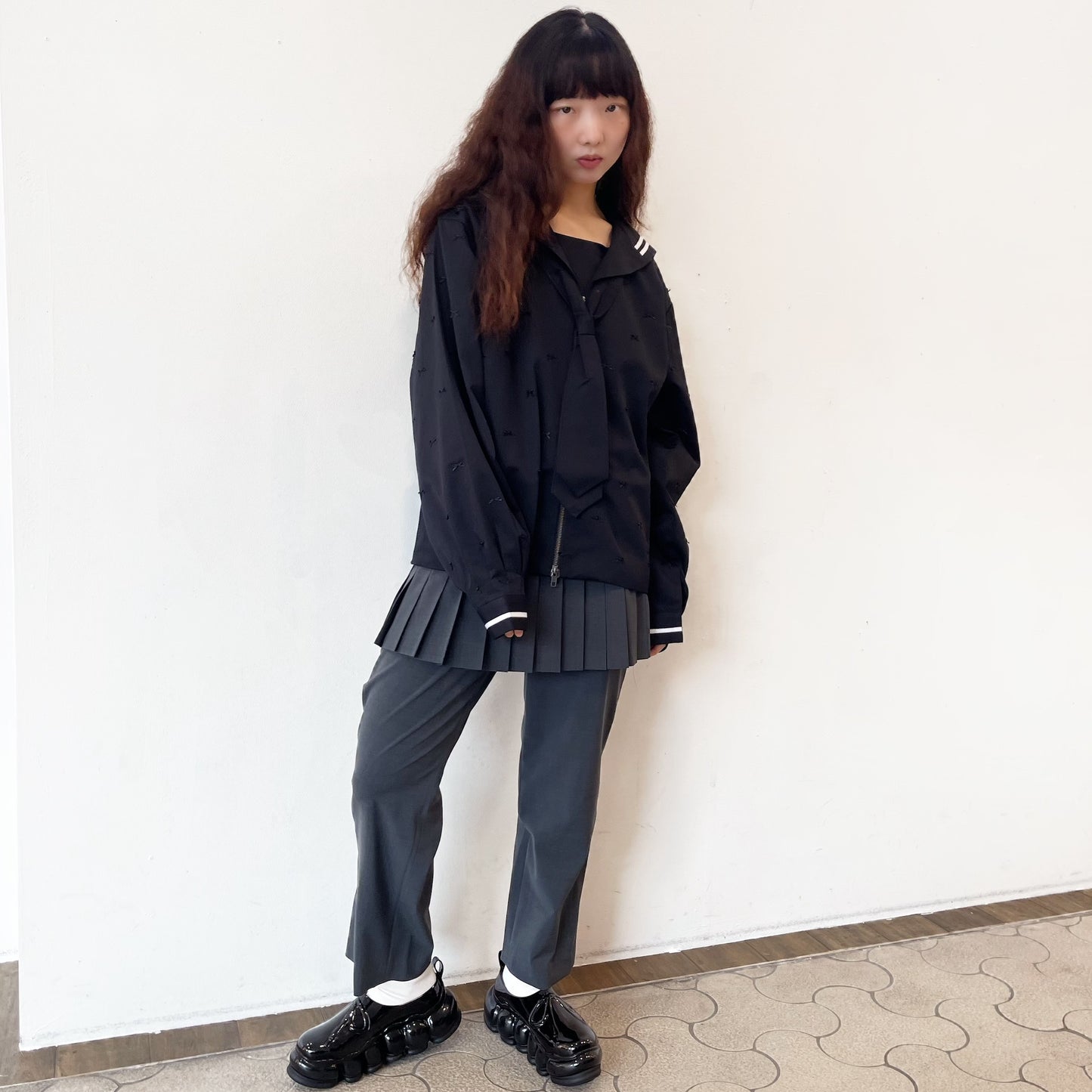 SAILOR RIBBON / BLACK / リボンセーラートップ