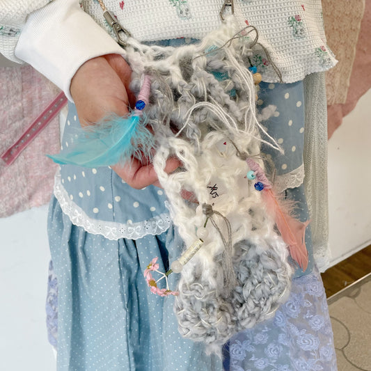 Forest bag / White / ニットポシェット