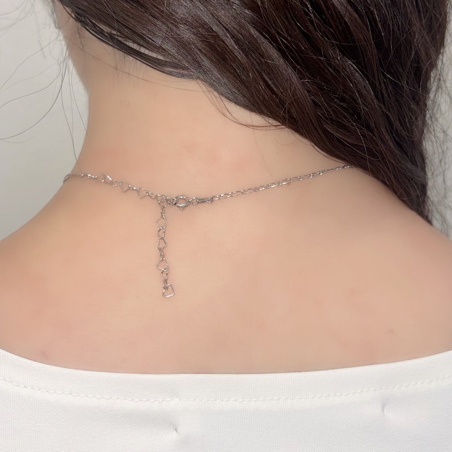 ribbon necklace / zirconia / リボンネックレス