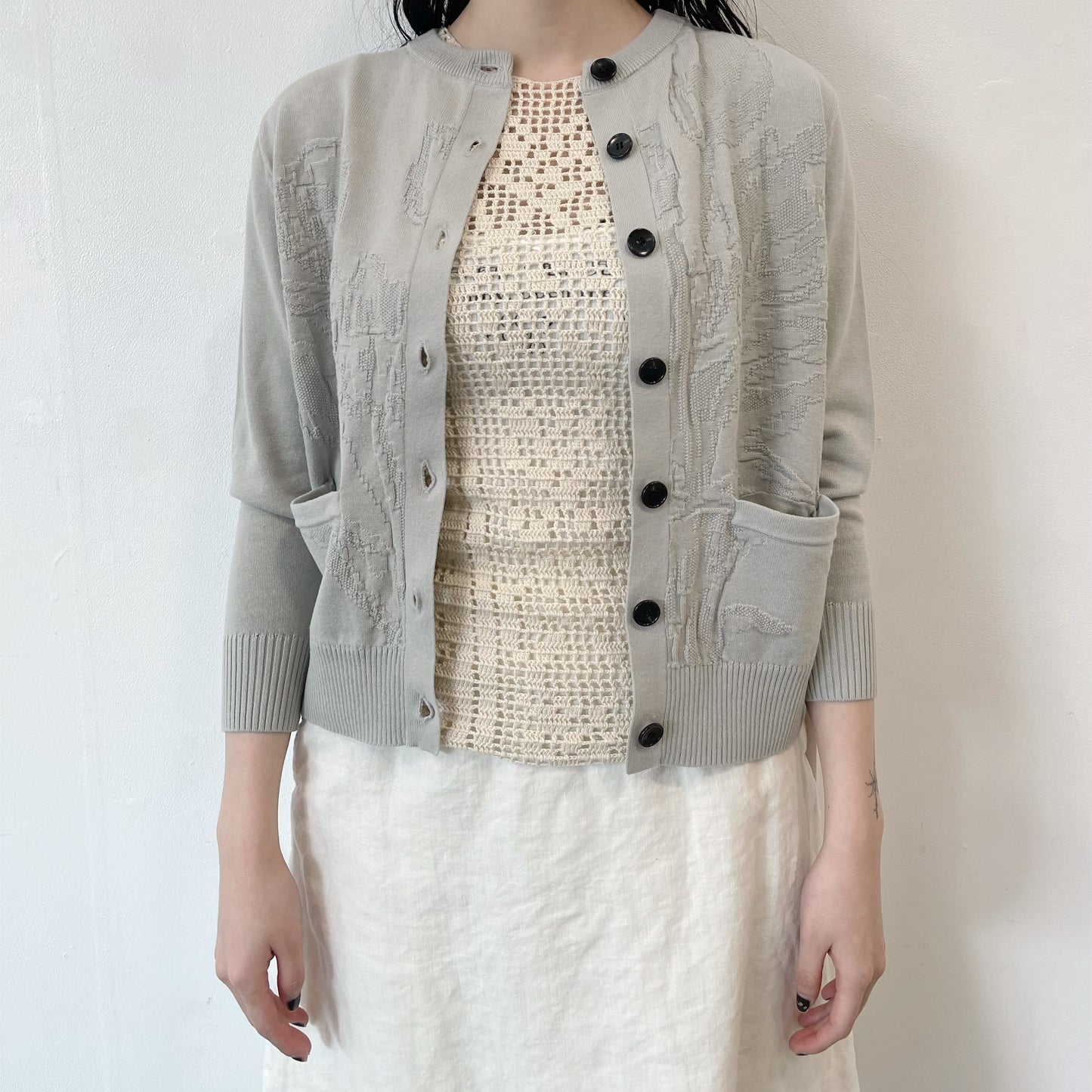 tulip cardigan / gray / チューリップカーディガン