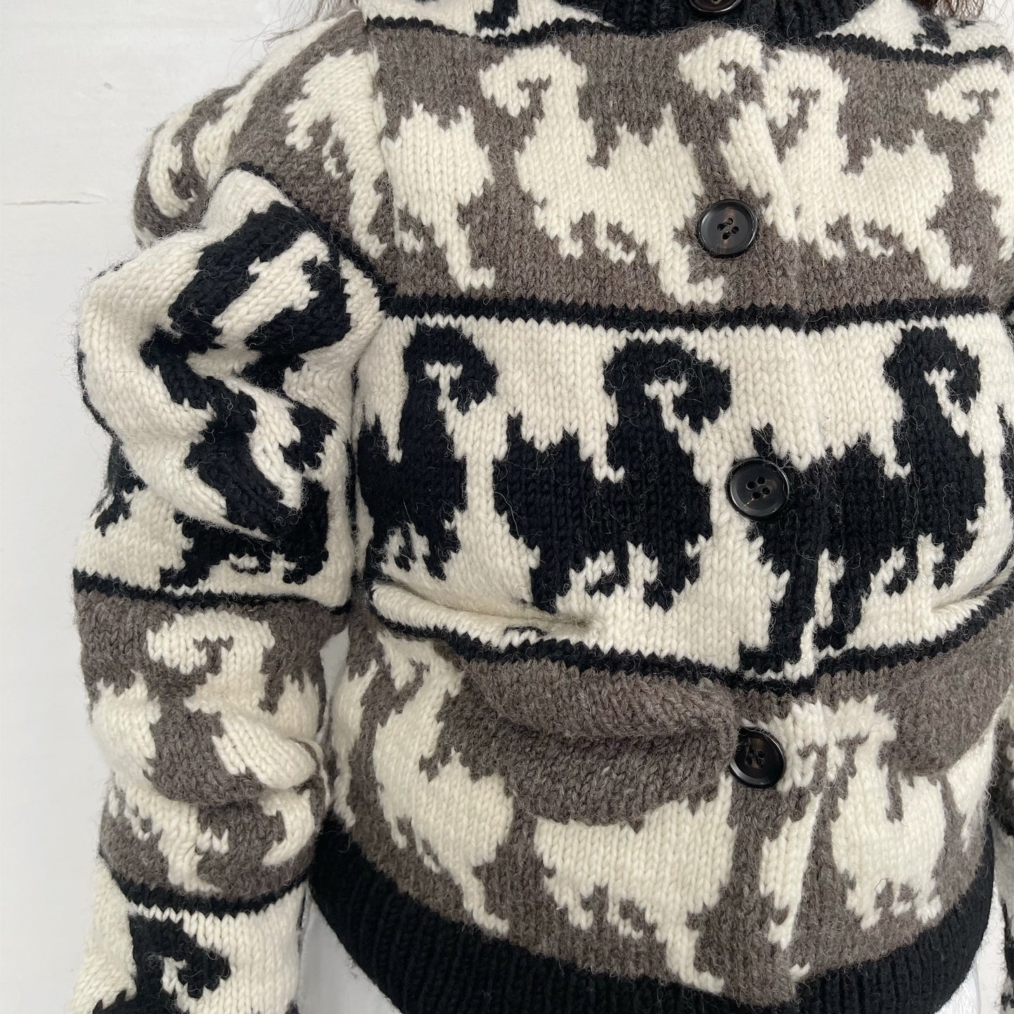 Unstable cats Cardigan / white / 変形猫柄カーディガン