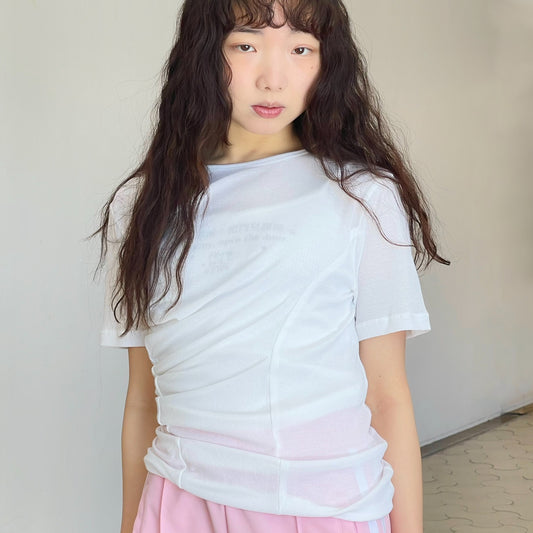 twisted top / white / ツイストTシャツ