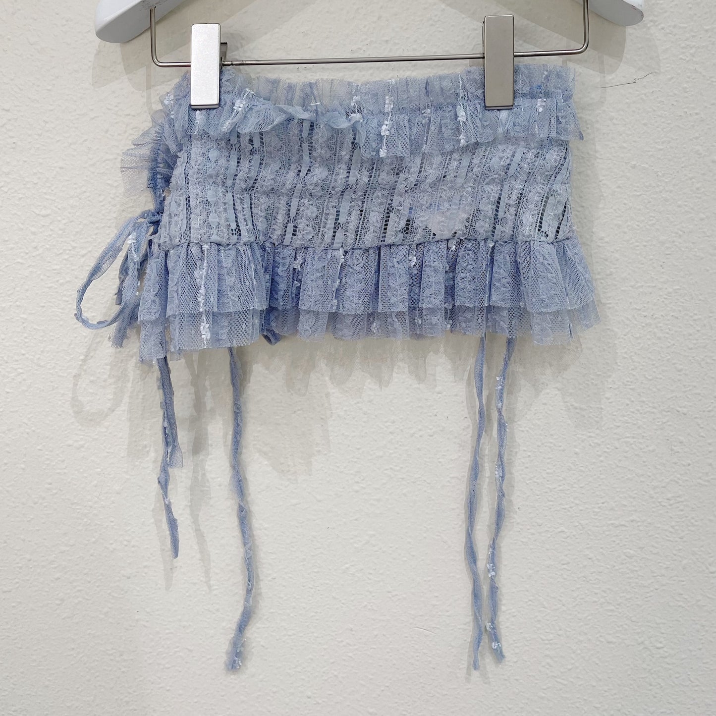 Ruffled Lace Layered Wrap Skirt / Sky Blue / ラッフルレースレイヤードラップスカート