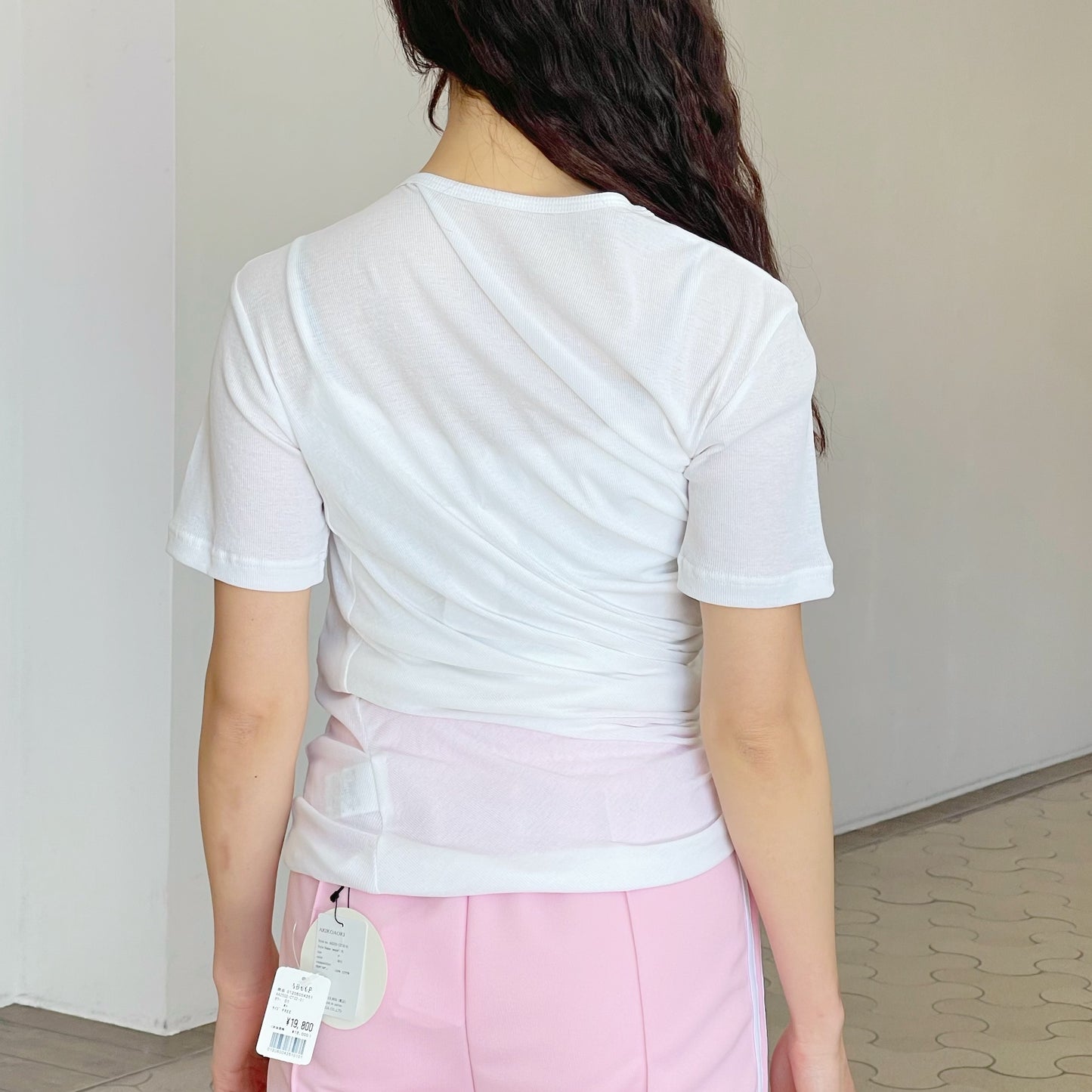 twisted top / white / ツイストTシャツ