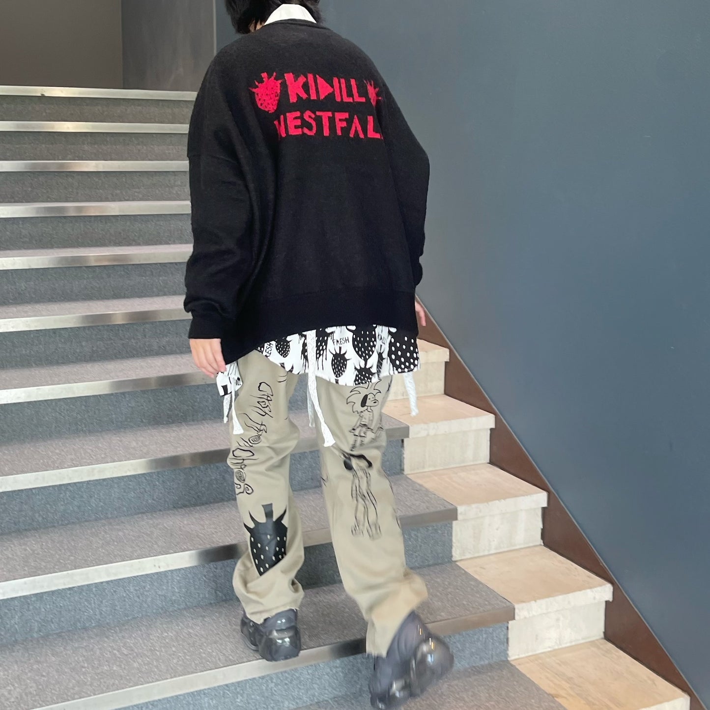 ANARCHY WORK PANTS / SAND BEIGE / グラフィックワークパンツ【Brett Westfallコラボレーション】