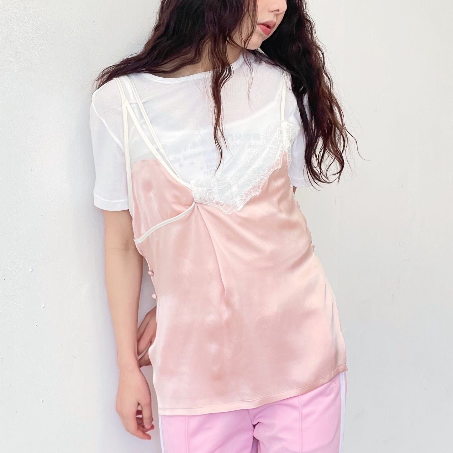 twisted top / white / ツイストTシャツ