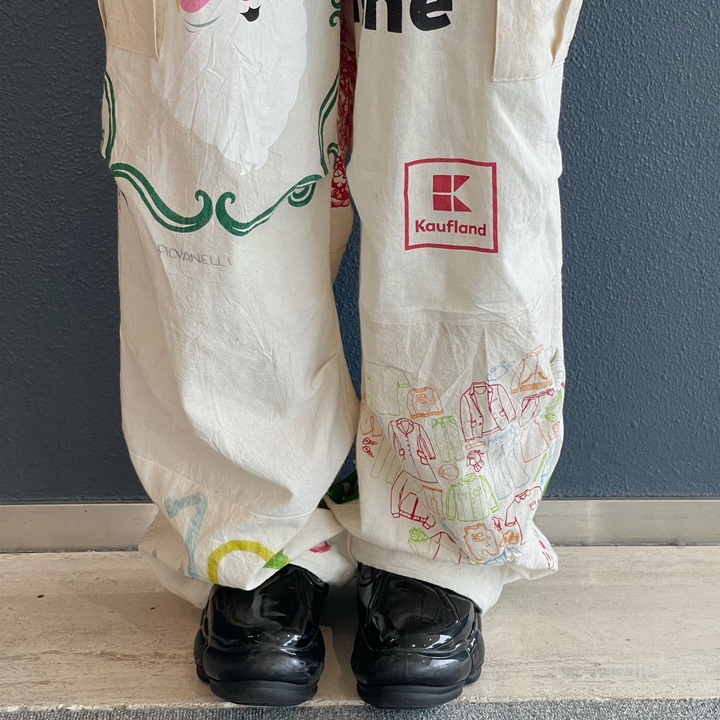 DE / RECONSTRUCTED VINTAGE TOTE /CARGO / WHITE / リメイクカーゴパンツ