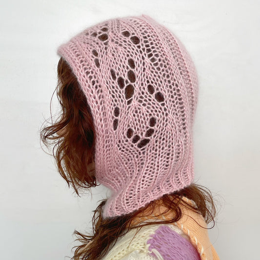 MIKAN silk mohair balaclava / pink / シルクモヘアバラクラバ