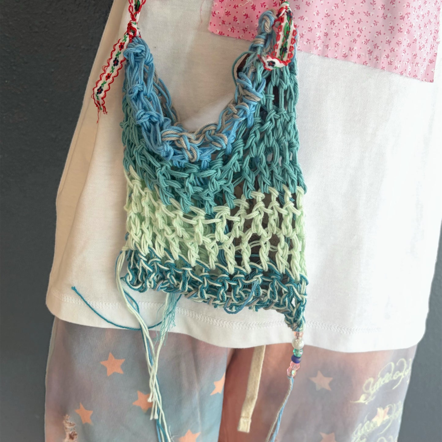 Knit mini bag C / ニットミニバッグ