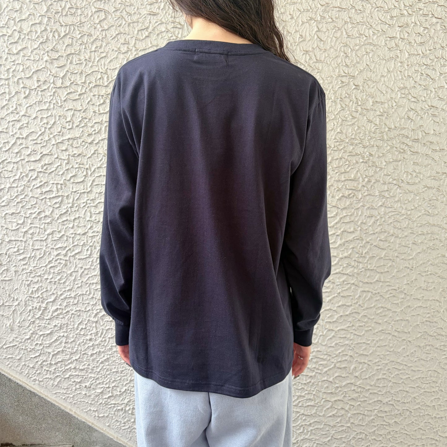 Three bear patch long Tee / Navy / ロングスリーブTシャツ
