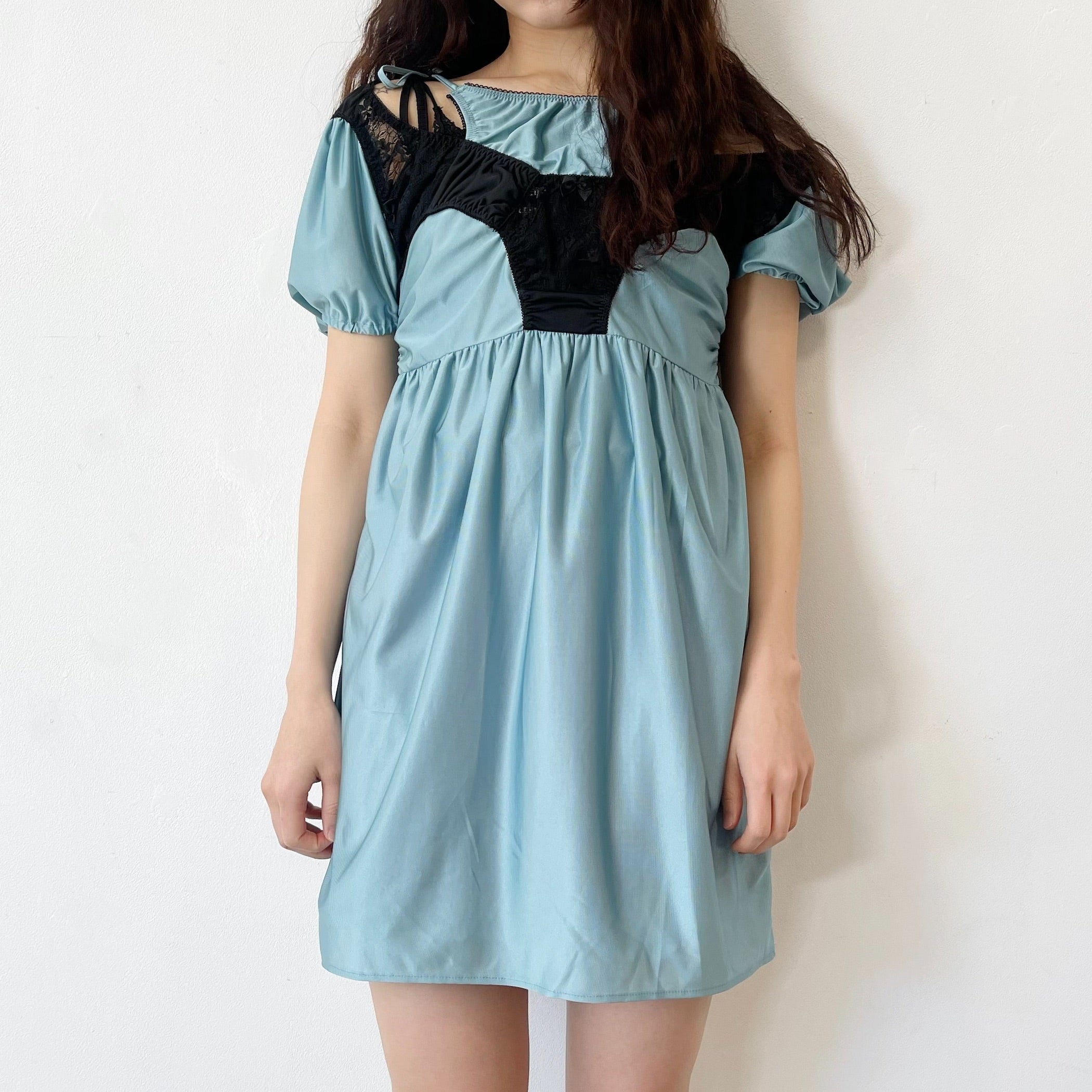 2 COLORS NICKERS DRESS / TURQUOISE / バイカラーランジェリー