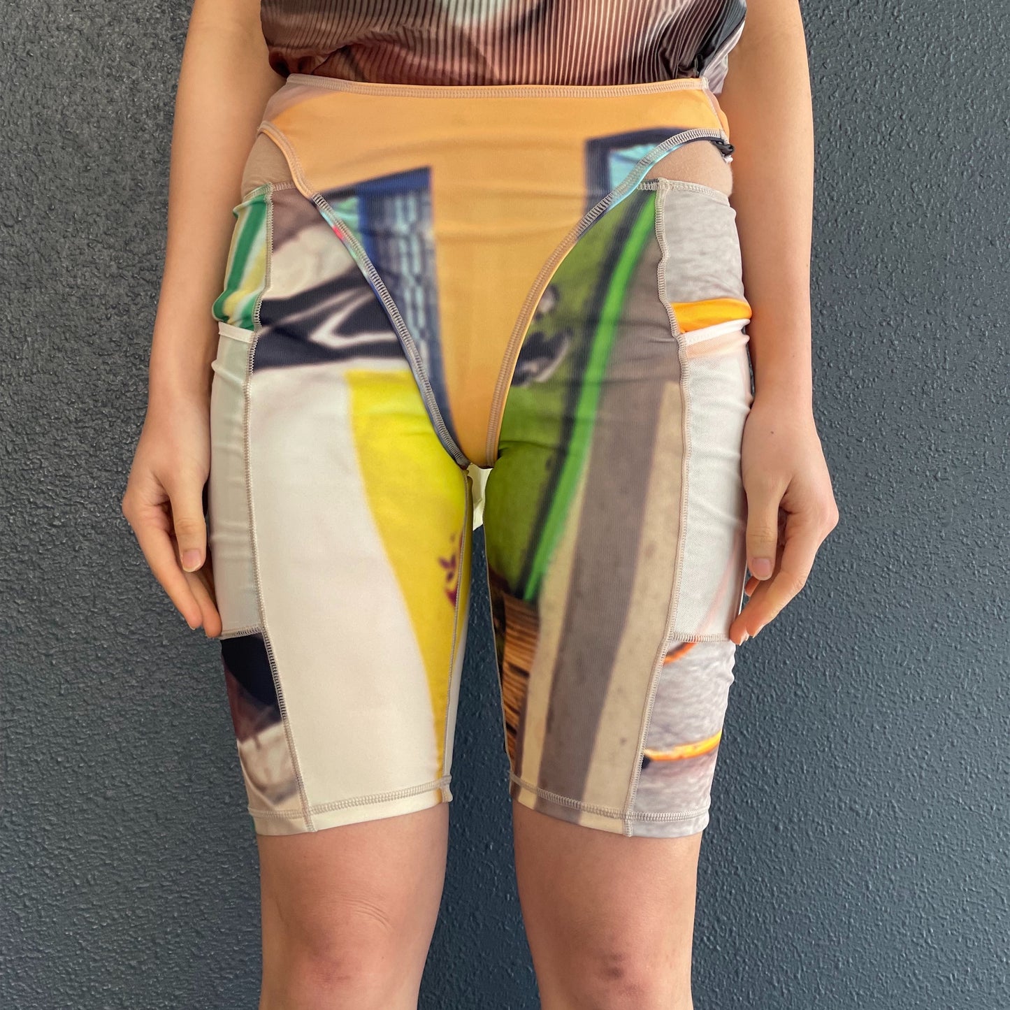 PANELLED CYCLE SHORTS / YELLOW / パネルサイクルショーツ