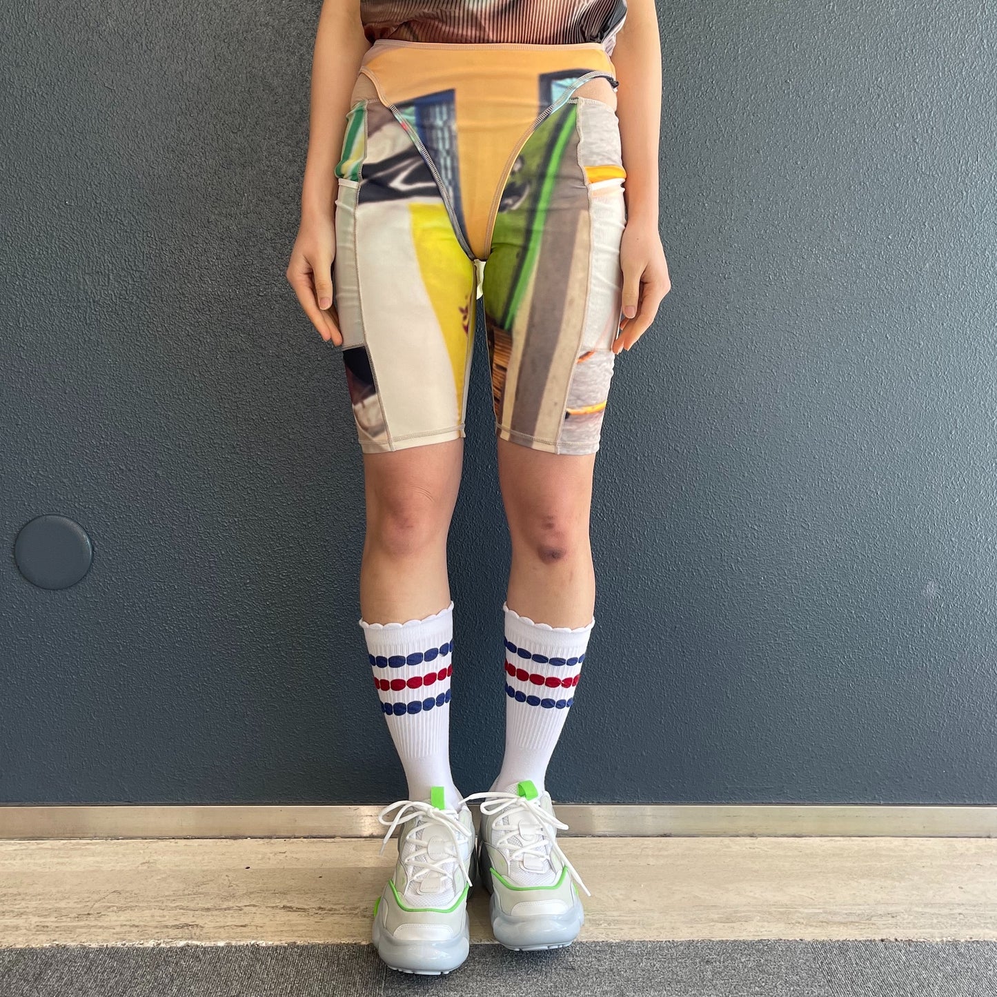 PANELLED CYCLE SHORTS / YELLOW / パネルサイクルショーツ