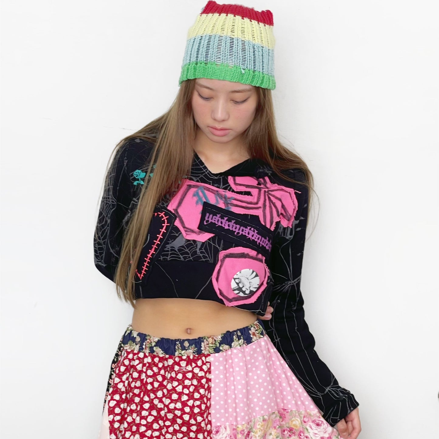 Logo Spider Small hoodie punk / Black / ロゴスパイダースモールフーディー