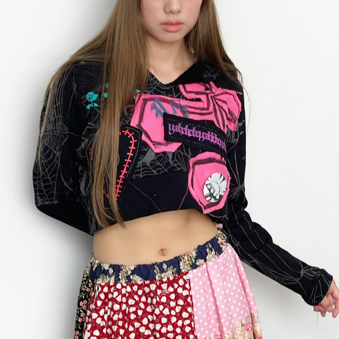 Logo Spider Small hoodie punk / Black / ロゴスパイダースモールフーディー