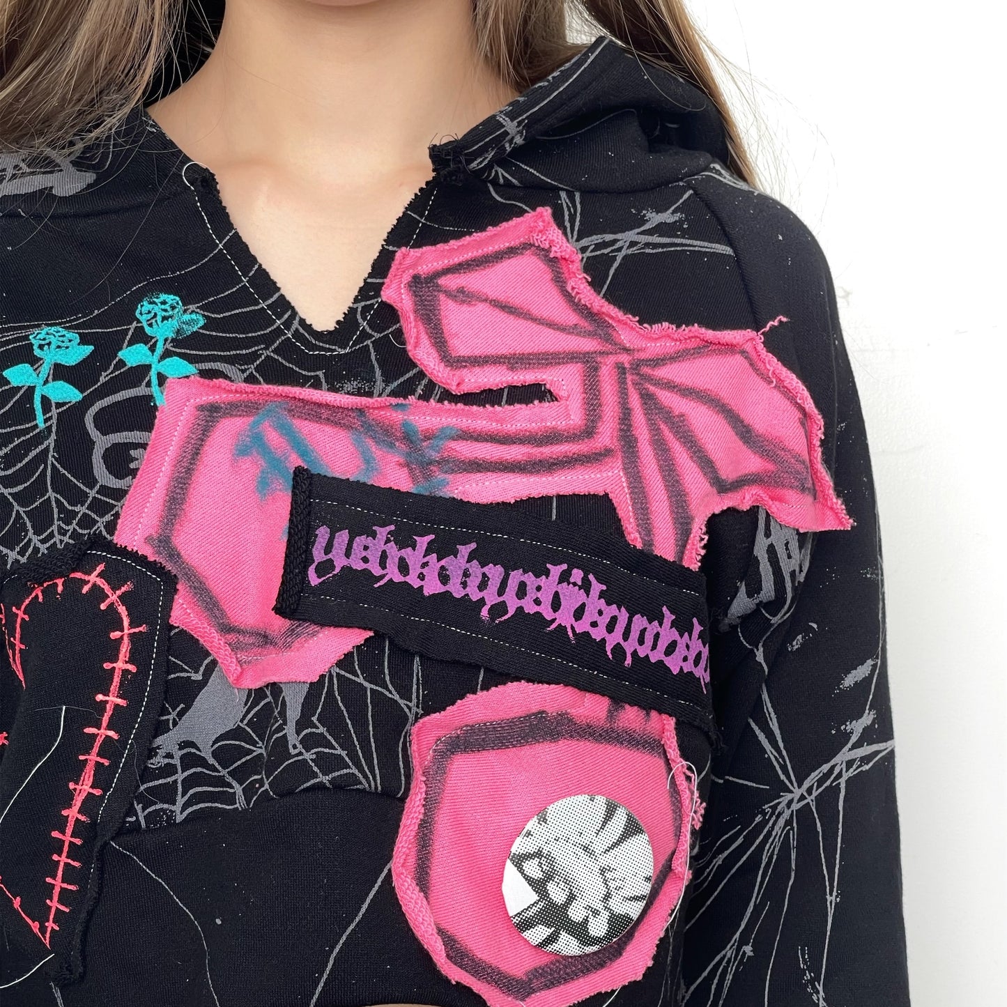 Logo Spider Small hoodie punk / Black / ロゴスパイダースモールフーディー