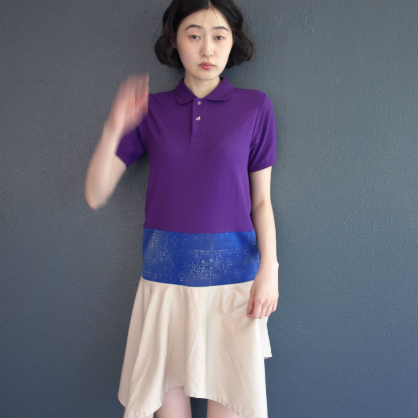 polo docking dress / purple / ポロドッキングドレス