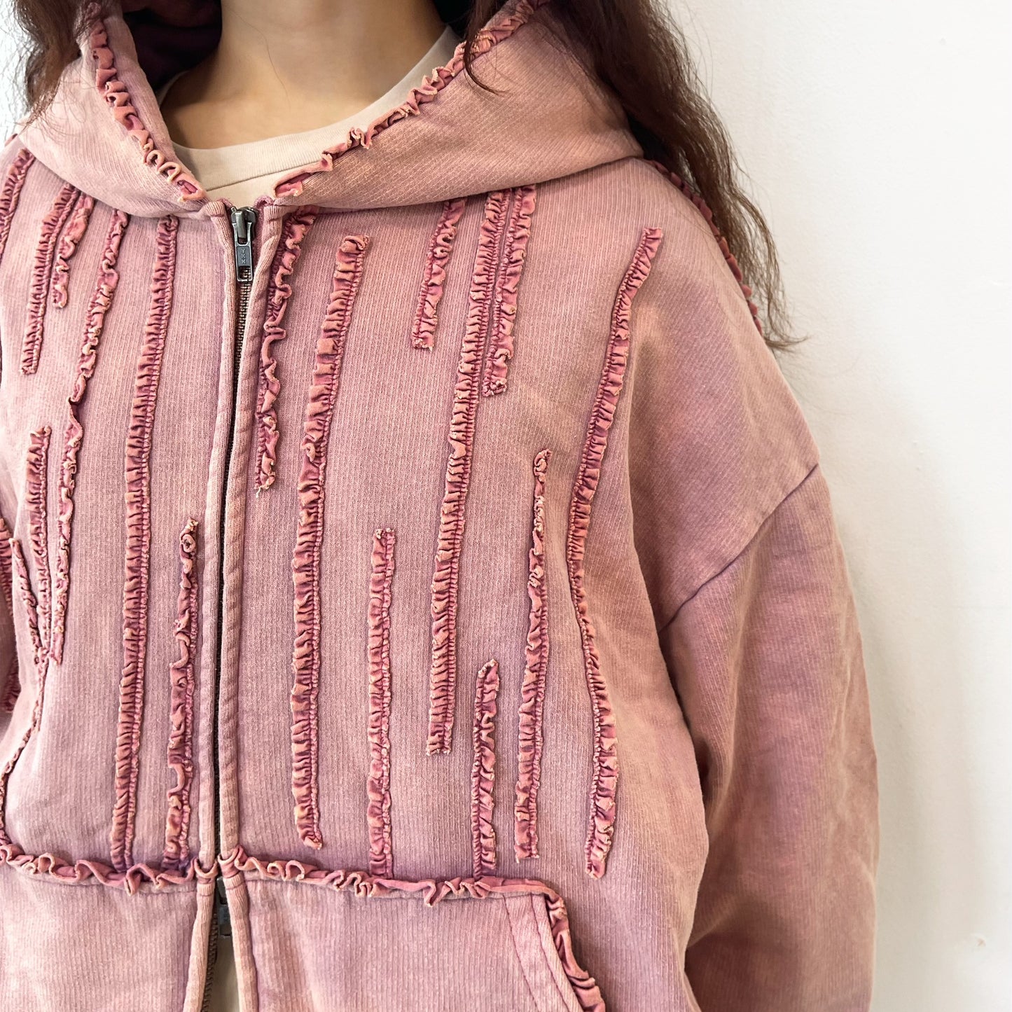 MINI FRILL WASHED PARKA / PINK / フリルウォッシュパーカ