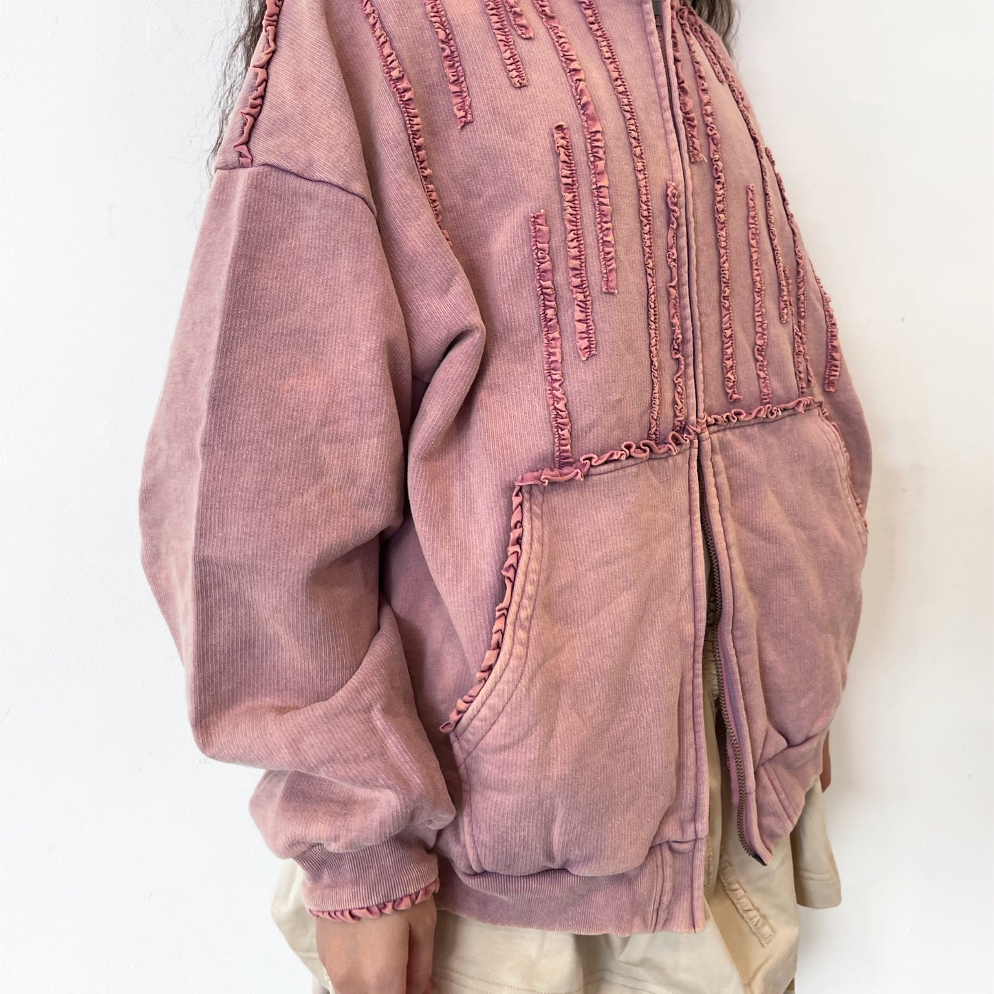 MINI FRILL WASHED PARKA / PINK / フリルウォッシュパーカ